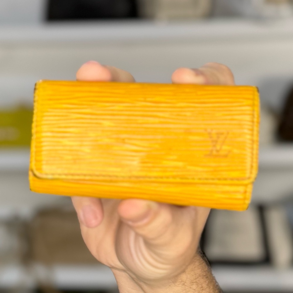 LV YELLOW EPI KEY HOLDER